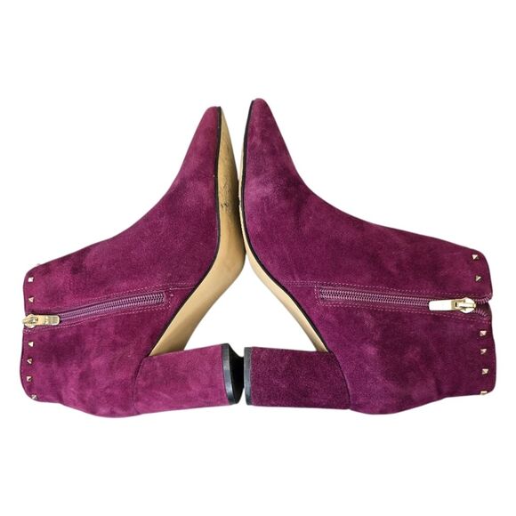 Marc Fisher Women's 7.5 Client Suede Purple Ankle Boots with Studs - Picture 5 of 13